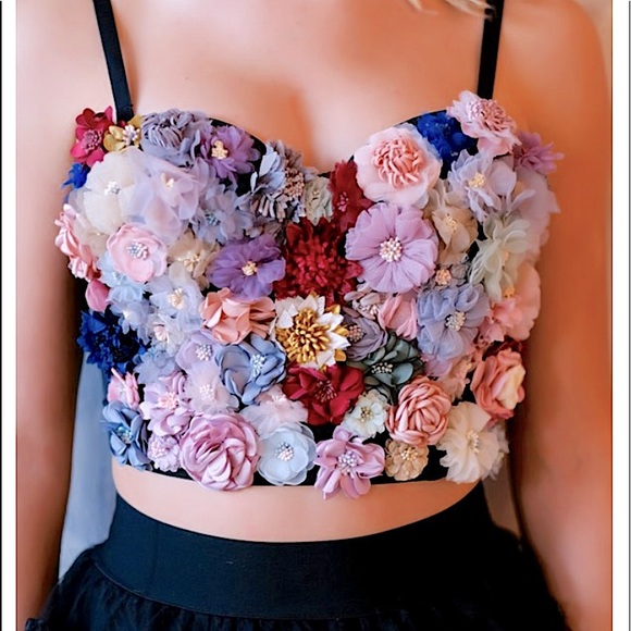 Applique Floral Corselets Bralette - Picture 12 of 13